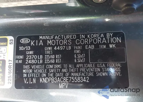 2014 Kia Sportage Lx from USA, damaged, VIN KNDPB3AC8E7558342